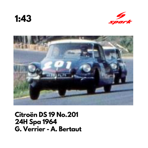 Citroën DS 19 No.201 24H Spa 1964 - 1:43 Spark Model Car