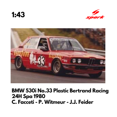 BMW 530i No.33 Plastic Bertrand Racing - 24H Spa 1980 - 1:43 Spark Model Car