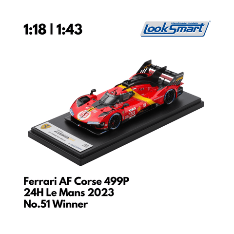 Looksmart 1/18 Ferrari 499P No.51 AF CORSE Winner 24H Le Mans 2023 LS18LM035 JDM | UK Looksmart 1/18 Ferrari 499P No.51 AF CORSE Winner 24H Le Mans 2023 LS18LM035 JDM | UK