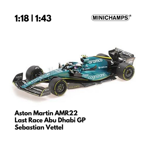 Aston Martin | Minichamps AMR22 Sebastian Vettel - Last Race Abu Dhabi GP 2022 Model Car