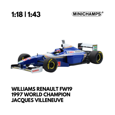 WILLIAMS RENAULT FW19 1997 JACQUES VILLENEUVE WORLD CHAMPION Minichamps Model Car