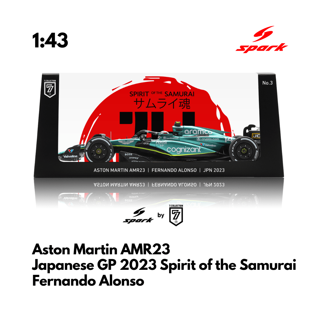 🇯🇵 サムライ魂 Fernando Alonso Aston Martin AMR23 - Japanese GP 2023 Limited Edition 1:43 Model Car - Spark Model