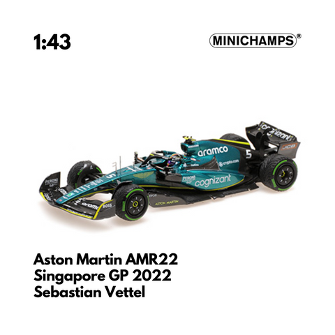 Aston Martin AMR22 - Sebastian Vettel SINGAPORE GP 2022 Model Car - Minichamps
