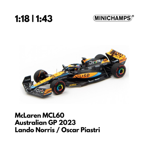 McLaren MCL60 | Australian GP 2023 Model Car Lando Norris & Oscar Piastri  - Minichamps