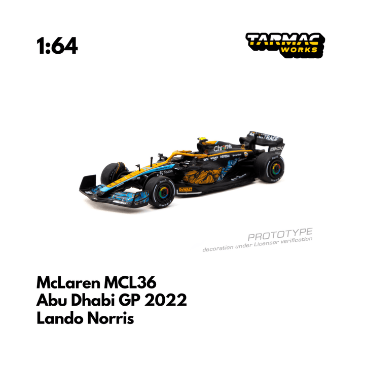 Scale 1:64 - McLaren MCL36 Abu Dhabi Grand Prix 2022 Lando Norris - Tarmac Works