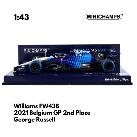 Williams - FW43B George Williams 2021 Belgium GP 2nd Place 1/43 Model Car