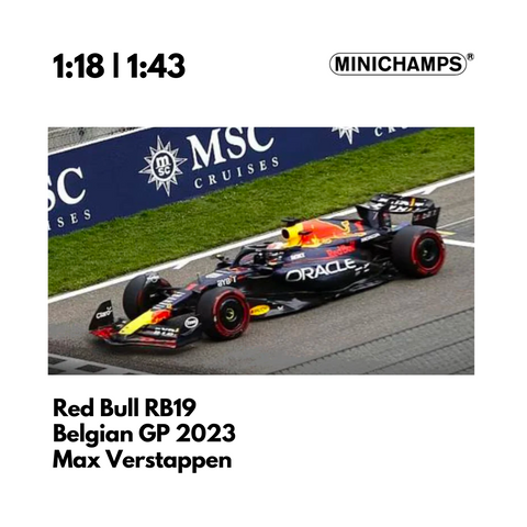 RED BULL RACING RB19 - MAX VERSTAPPEN - WINNER BELGIAN GP 2023 Model Car - Minichamps