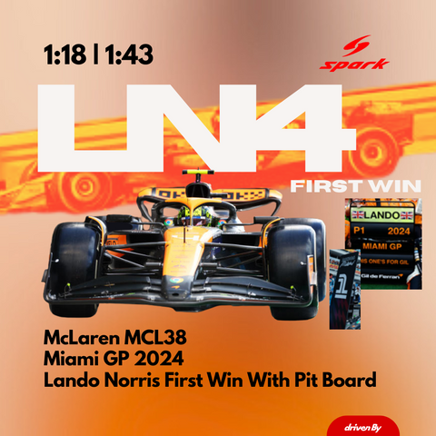 Lando Norris First Win McLaren MCL38 - Winner Miami GP 2024 Model Car - Spark Model