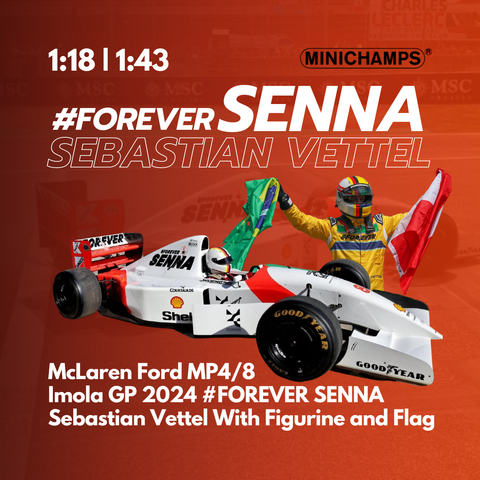 Sebastian Vettel - McLaren Ford MP4/8 Tribute To Aryton Senna Imola GP 2024 Model Car - Minichamps