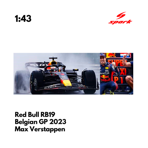 Red Bull Racing RB19 - Winner Belgian GP 2023 Spa - Max Verstappen With Pit Board - Spark Model