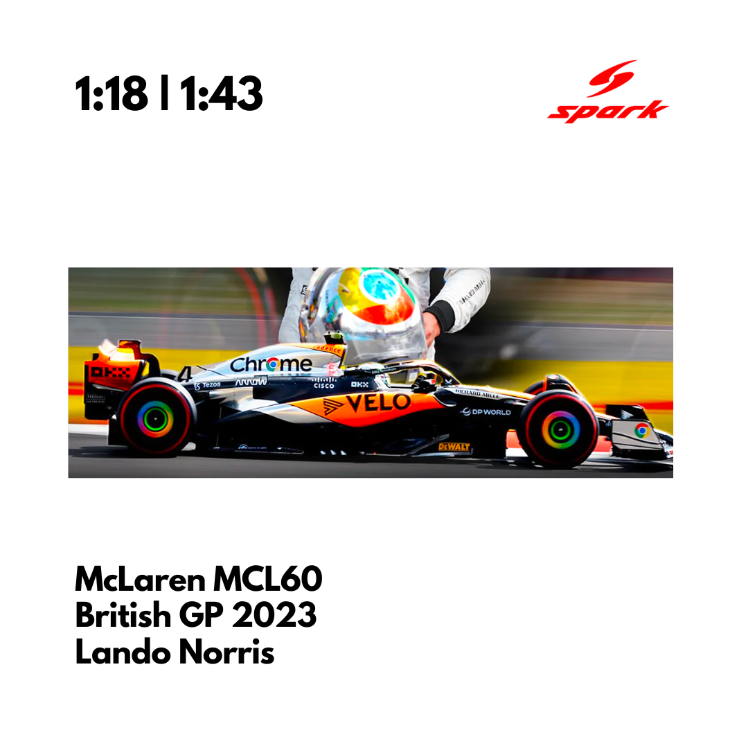 McLaren MCL60 | Chrome Livery British GP 2023 Model Car Lando Norris 2 ...