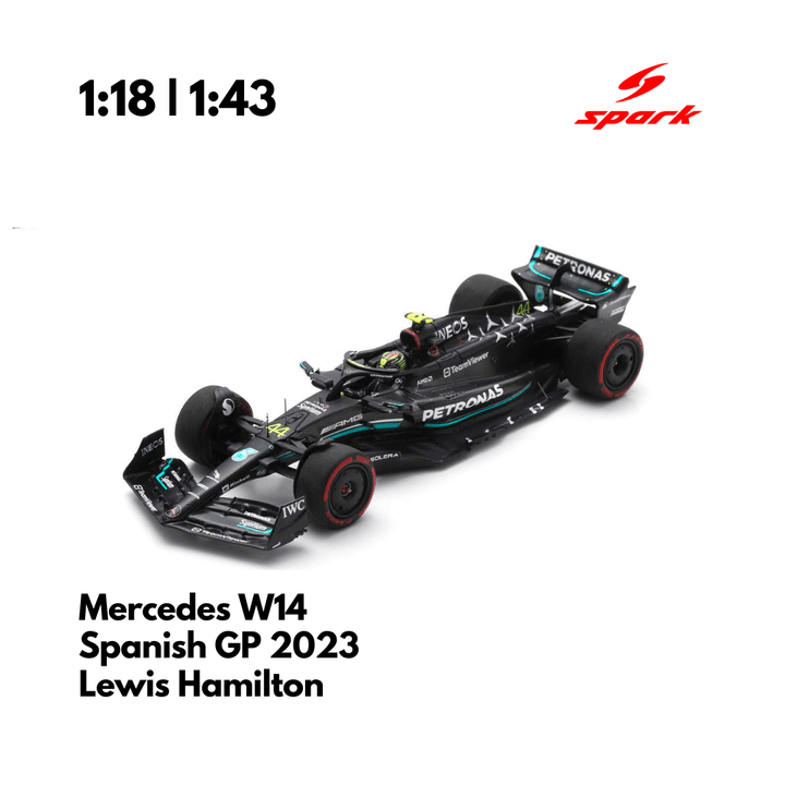 Mercedes AMG W14 | Spanish GP 2023 F1 Model Car Lewis Hamilton 2nd & George Russell 3rd - Spark Model