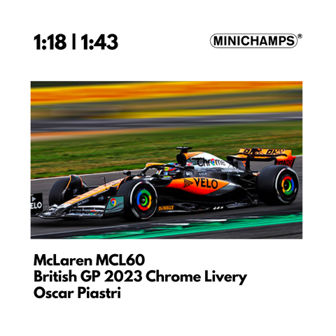 McLaren MCL60 | British GP 2023 Chrome Livery Model Car Oscar Piastri - Minichamps