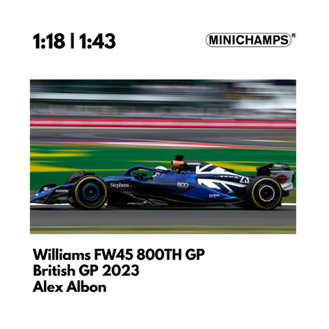 Williams FW45 | British GP 2023 Model Car Alex Albon Williams 800th GP Special Livery - Minichamps