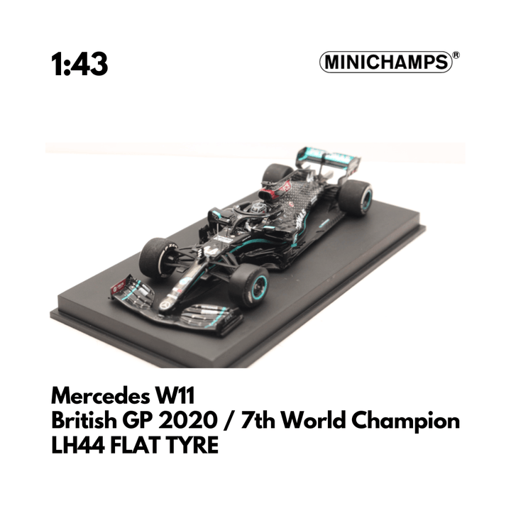 Mercedes AMG W11 - Lewis Hamilton British GP 2020 Winner Flat Tyre Version- Minichamps 1:43 Model Car