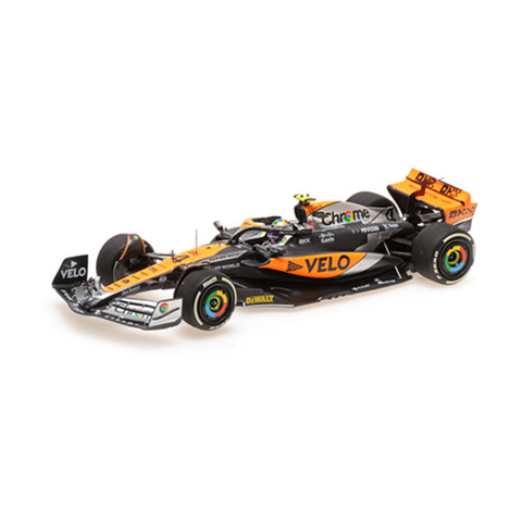 McLaren MCL60 | British GP 2023 Chrome Livery Model Car Lando Norris 2nd Place - Minichamps