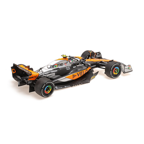 McLaren MCL60 | British GP 2023 Chrome Livery Model Car Lando Norris 2nd Place - Minichamps