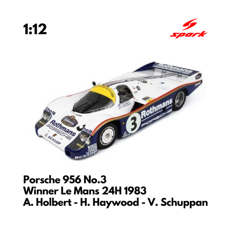 Porsche 956 No.3 Winner Le Mans 24H 1983 - 1:12 Spark Model Car