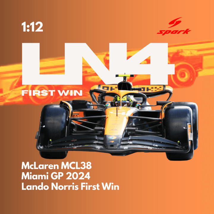 Scale 1:12 | Lando Norris McLaren F1 Team MCL38 No.4 Winner Miami GP 2024 Model Car - SPARK MODEL