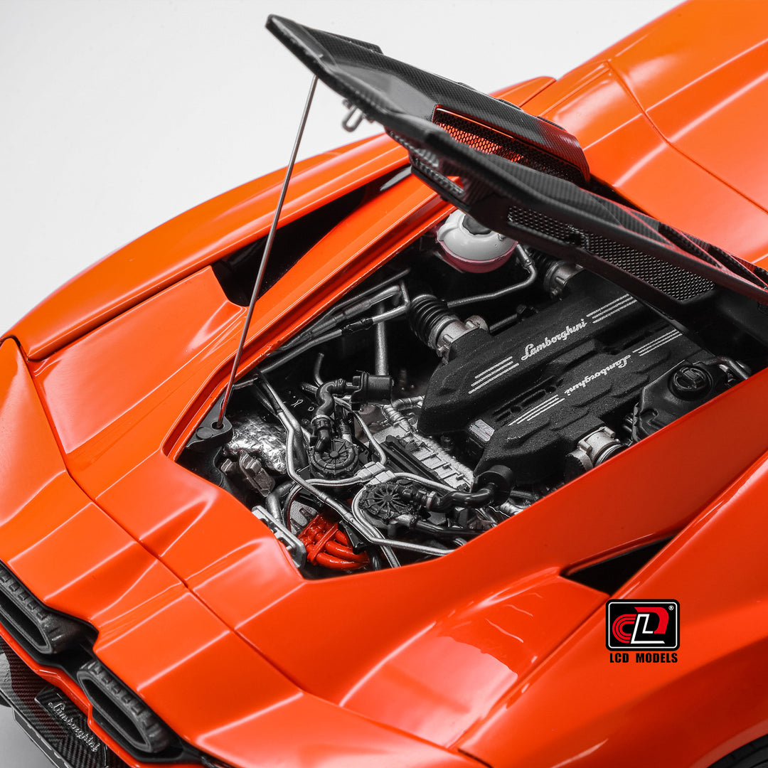 Lamborghini Revuelto Arancio Apodis Orange Diecast LCD 1:18 Model Car