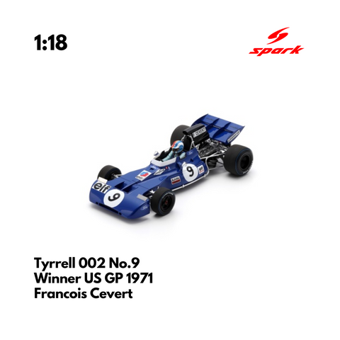 Tyrrell 002 No.9 Winner US GP 1971 - 1/18 Heritage Spark Model Car