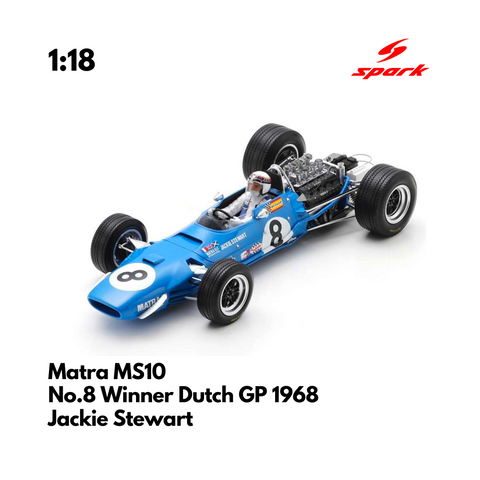 Matra MS10 No.8 Winner Dutch GP 1968 - Jackie Stewart - 1:18 Spark Model Car
