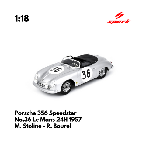 Porsche 356 Speedster No.36 Le Mans 24H 1957 - 1/18 Heritage Spark Model Car