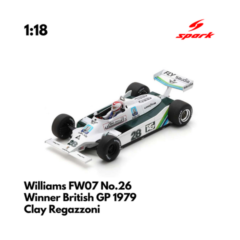 Williams FW07 No.28 Winner British GP 1979 - Clay Regazzoni - 1:18 Spark Model Car