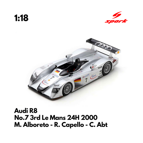 Audi R8 No.7 3rd Le Mans 24H 2000 - 1:18 Spark Model Car