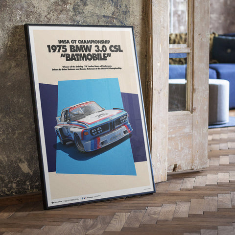 BMW 3.0 CSL "Batmobile" 1975 BMW Art Car Series Poster