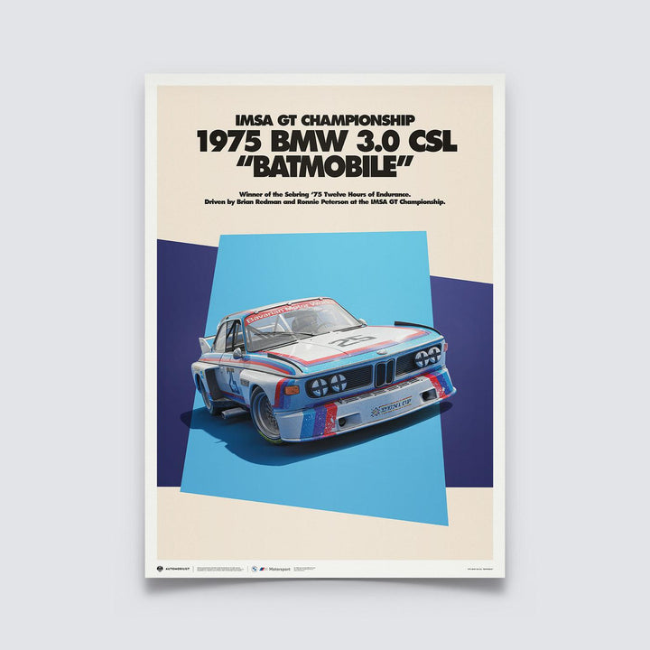 BMW 3.0 CSL "Batmobile" 1975 BMW Art Car Series Poster