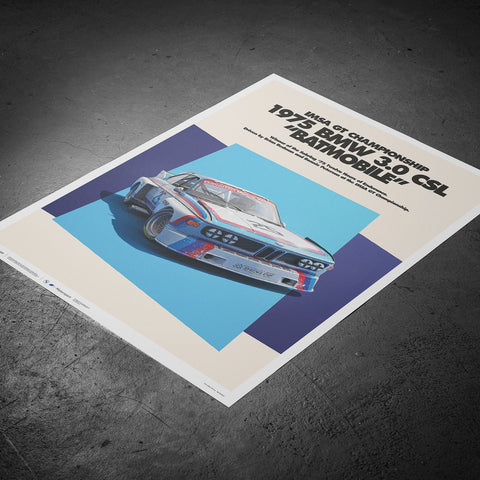 BMW 3.0 CSL "Batmobile" 1975 BMW Art Car Series Poster