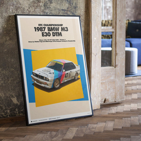 1987 BMW E30 M3 DTM BMW Art Car Series Poster