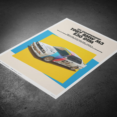 1987 BMW E30 M3 DTM BMW Art Car Series Poster