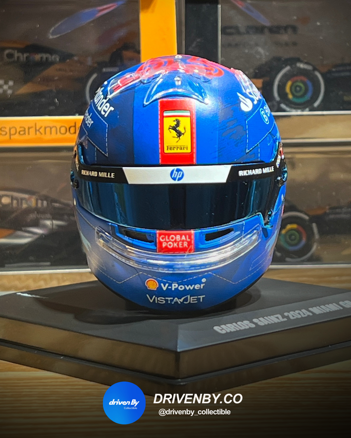 Carlos Sainz - Scuderia Ferrari Miami GP 2024 Helmet - 1:5 Scale Looksmart Mini Helmet