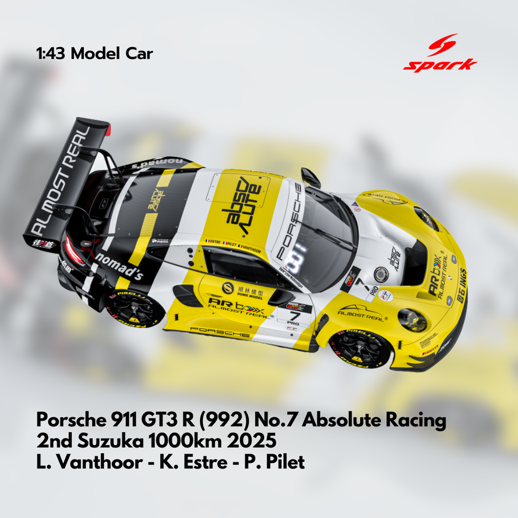 Porsche 911 GT3 R (992) No.7 Absolute Racing 2nd Suzuka 1000km