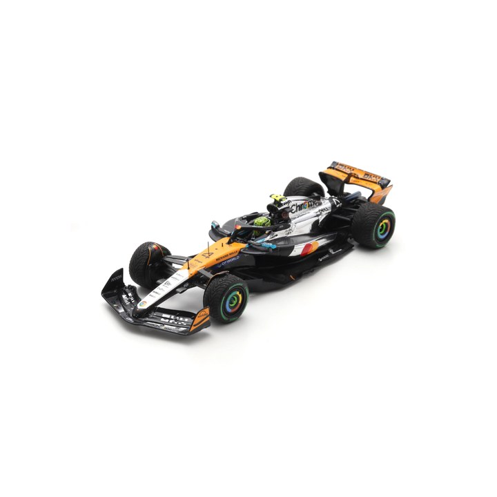 Lando Norris McLaren MCL39 Winner British GP 2025 Chrome Livery Model Car W/Pitboard- Spark Model