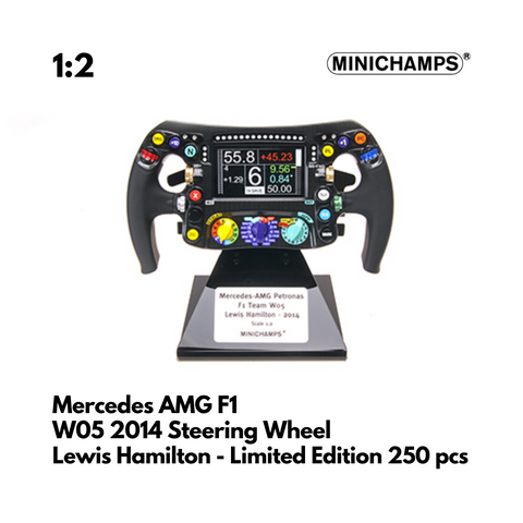 Lewis Hamilton W05 Steering Wheel - F1 Season 2014 - Minichamps 1:2 Model Steering Wheel