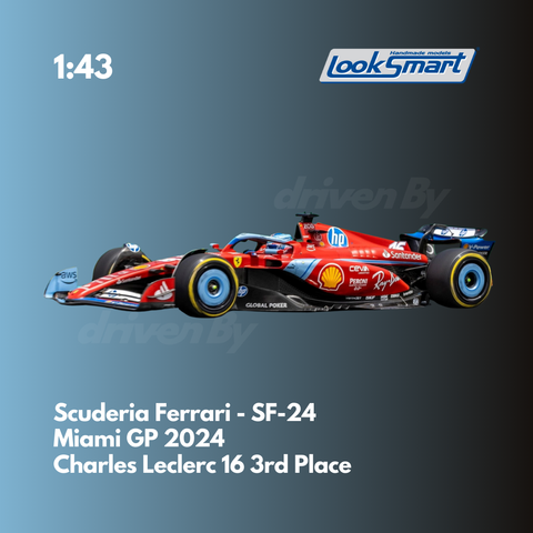 Scuderia Ferrari SF-24 Miami GP 2024 Charles Leclerc 3rd  - Special Livery - Looksmart F1 Model Car