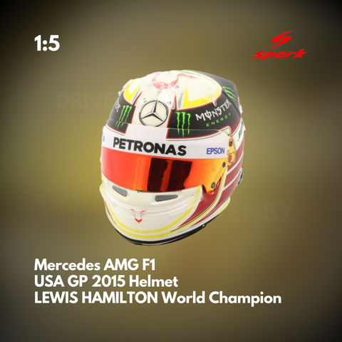 Lewis Hamilton - Mercedes AMG F1 US GP 2015 3x World Champion - 1/5 Proportion Spark Mini Helmet