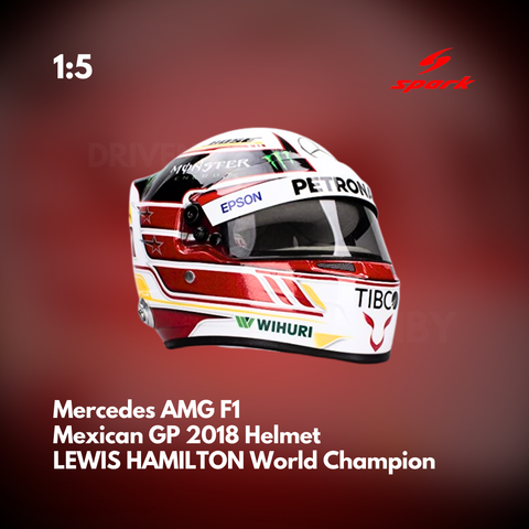 Lewis Hamilton - Mercedes AMG F1 Mexican GP 2018 5x World Champion  - 1/5 Proportion Spark Mini Helmet