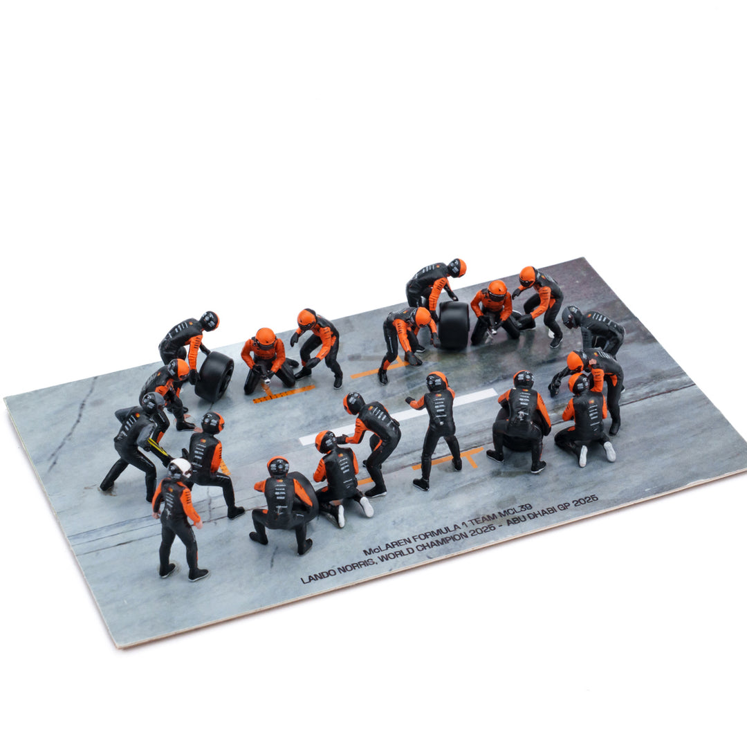 McLaren MCL39 2025 Abu Dhabi GP 1:64 Pit Stop Diorama Crew Figure Set - Minichamps
