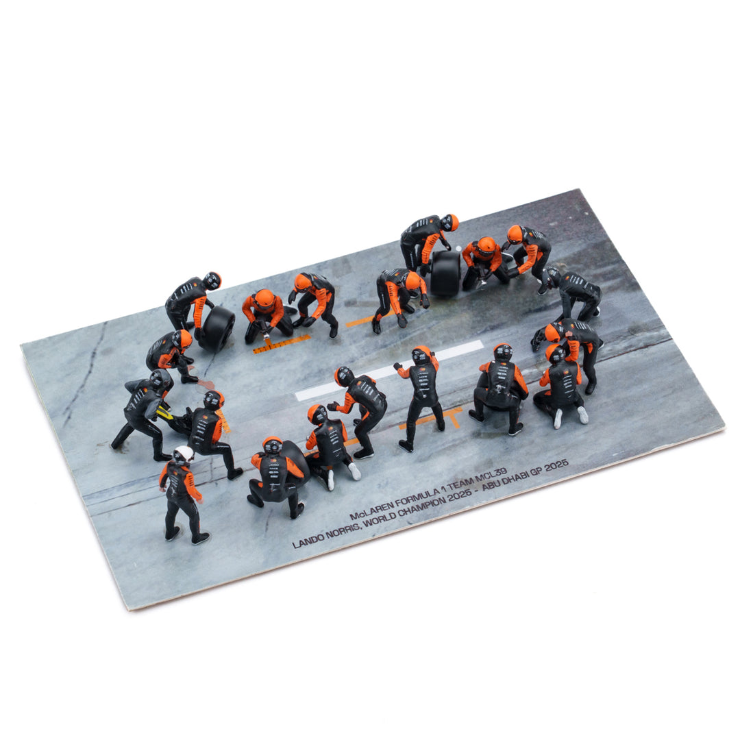 McLaren MCL39 2025 Abu Dhabi GP 1:64 Pit Stop Diorama Crew Figure Set - Minichamps