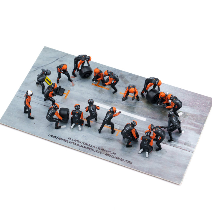 McLaren MCL39 2025 Abu Dhabi GP 1:64 Pit Stop Diorama Crew Figure Set - Minichamps