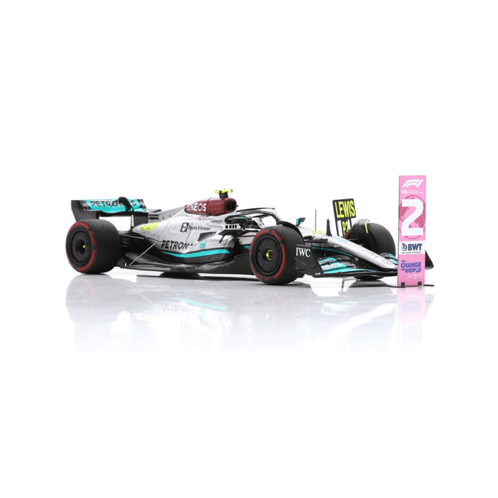 Mercedes W13E | Lewis Hamilton 2ND Brazilian Grand Prix 2022 - Model Car With Pit Board & Number Board - Spark Models
