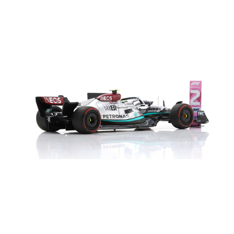 Mercedes W13E | Lewis Hamilton 2ND Brazilian Grand Prix 2022 - Model Car With Pit Board & Number Board - Spark Models