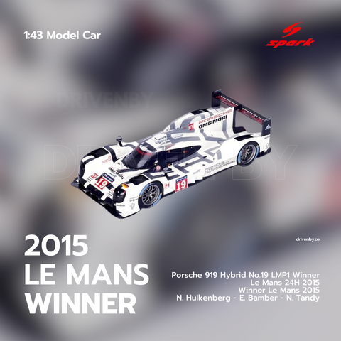 Porsche 919 Hybrid n.19 LMP1 Winner Le Mans 24H 2015 - Heritage Spark Model Car