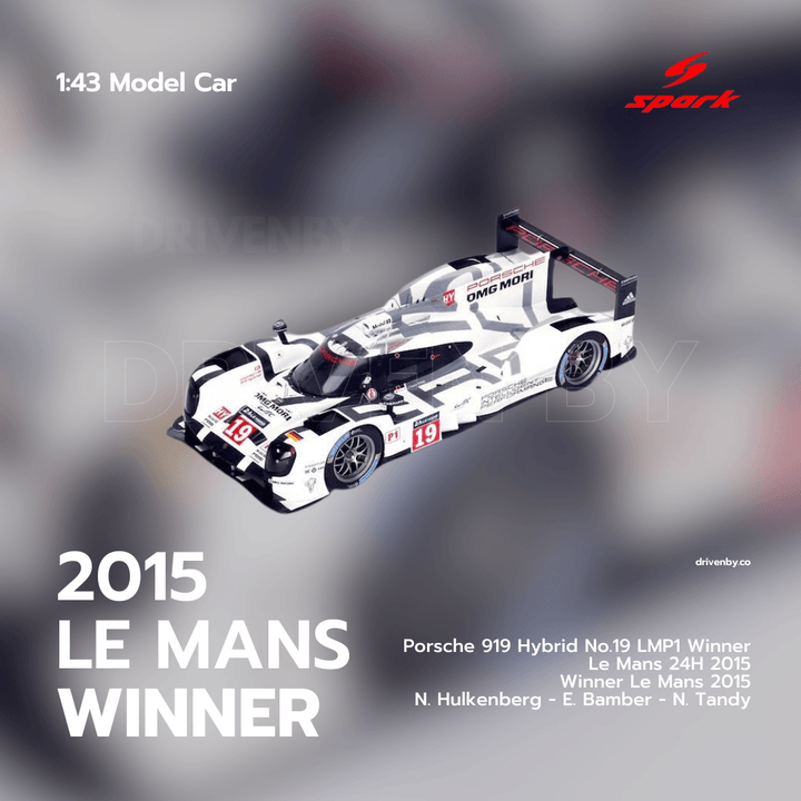 Porsche 919 Hybrid n.19 LMP1 Winner Le Mans 24H 2015 - Heritage Spark Model Car