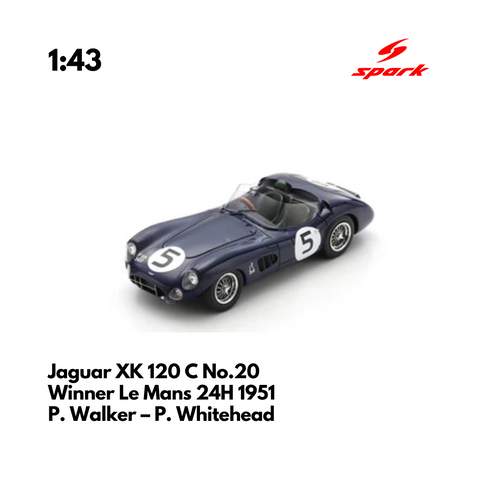 Jaguar XK 120 C No.20 Winner Le Mans 24H 1951 - 1:43 Spark Model Car