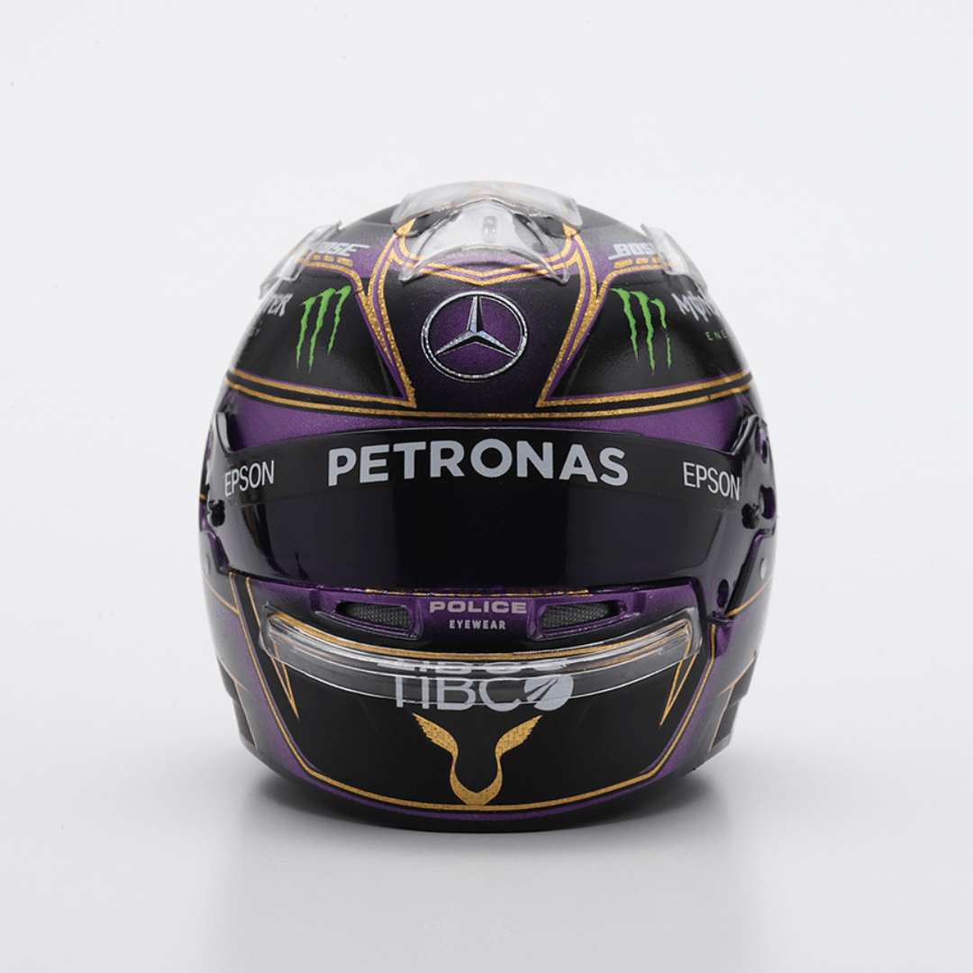 Lewis Hamilton - Mercedes AMG F1 Abu Dhabi 2020 Helmet Special Edition 7x World Champion - 1/5 Proportion Spark Mini Helmet